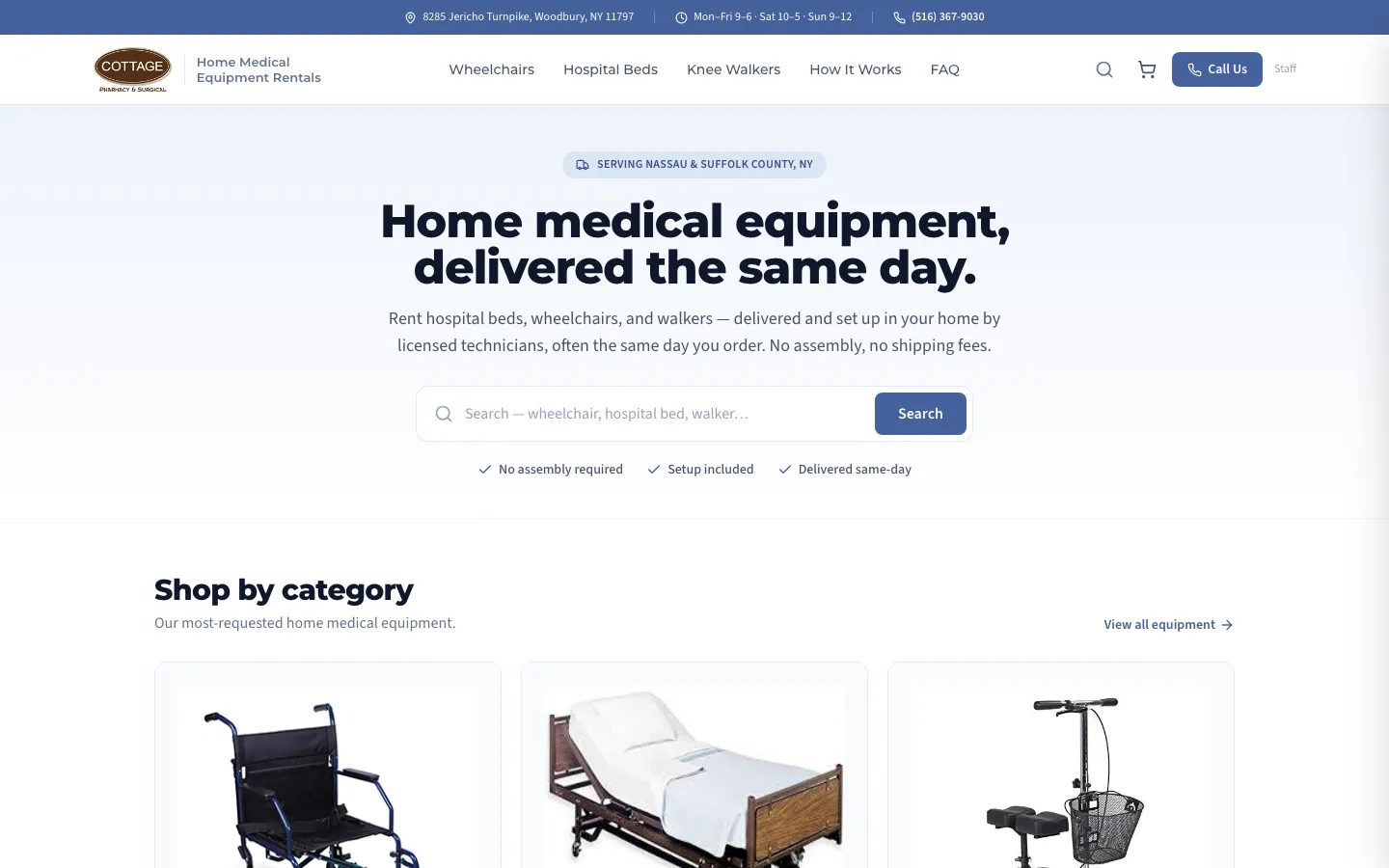 Cottage Surgical product interface